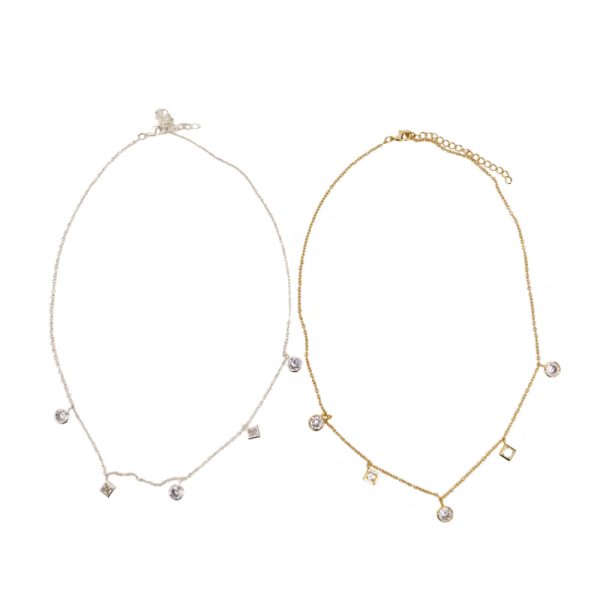 Brass & CZ Necklace - Image 4